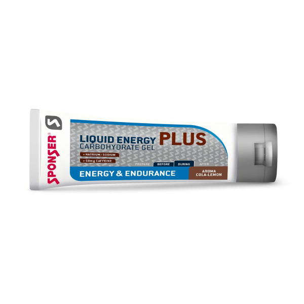 Гель углеводный с кофеином Sponser Liquid Energy Gels Plus (кола-лимон) 70 г
